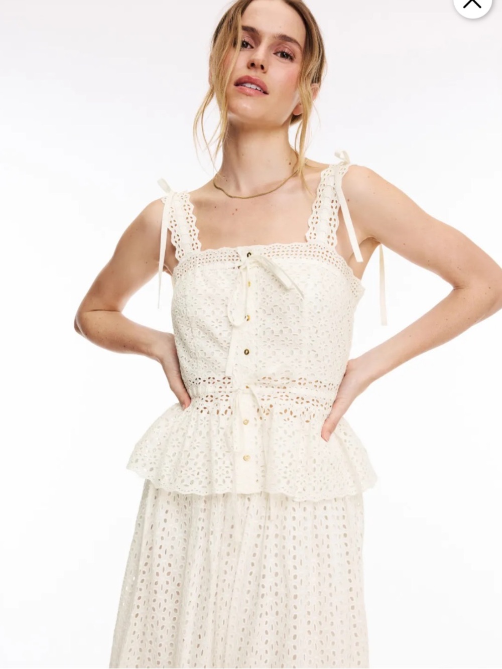 Area Stars Eyelet Cami Top, Size: M